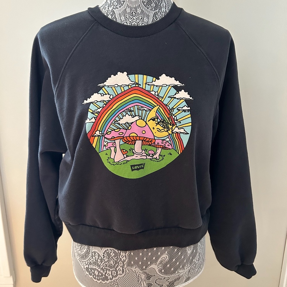 Levi's Graphic Mushroom and Moon, Long Raglan Sleeve,  Sweatshirt